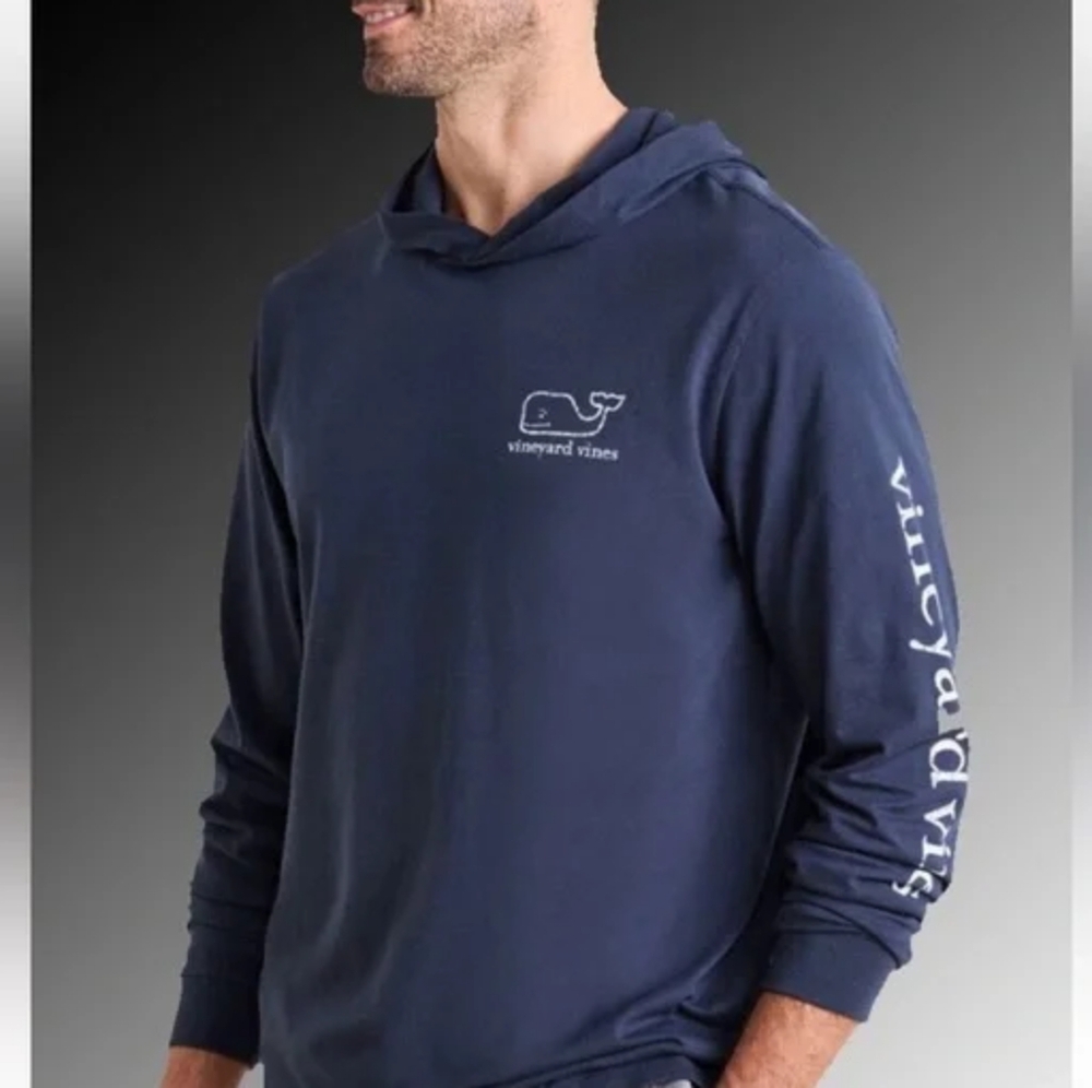 SALE ... Vineyard Vines Women's Men's NAVY Blue Hoodie ICONIC Vineyard Logo M